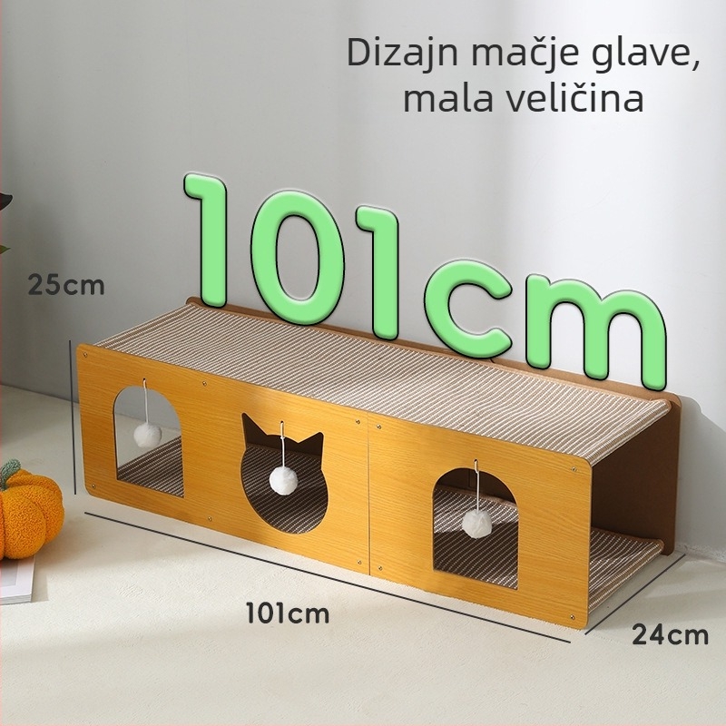 Mačji tunel i gnijezdo u jednome, veliki sisalni grebalica podmetač, otporan na grebanje i habanje, bez ispuštanja vlakana, za sve sezone