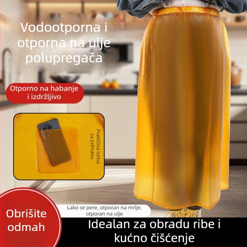 Mekana kožna pregača, vodootporna i otporna na ulje, kuhinjska, unisex veličine, za morsku hranu, kantinu i radove na kamenu