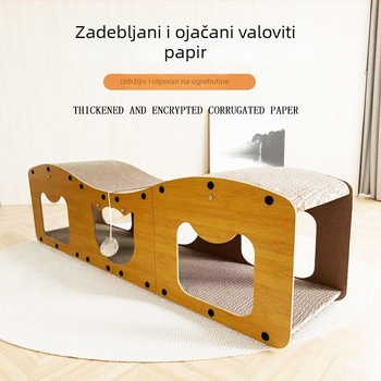 Nova kreativna valovita grebalica za mačke s tunelom i gnijezdom — sve-u-jednom mačja igračka