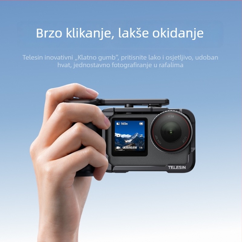 Telesin set ručica za uličnu fotografiju za DJI Action6, aluminijska legura, brzo otpuštanje