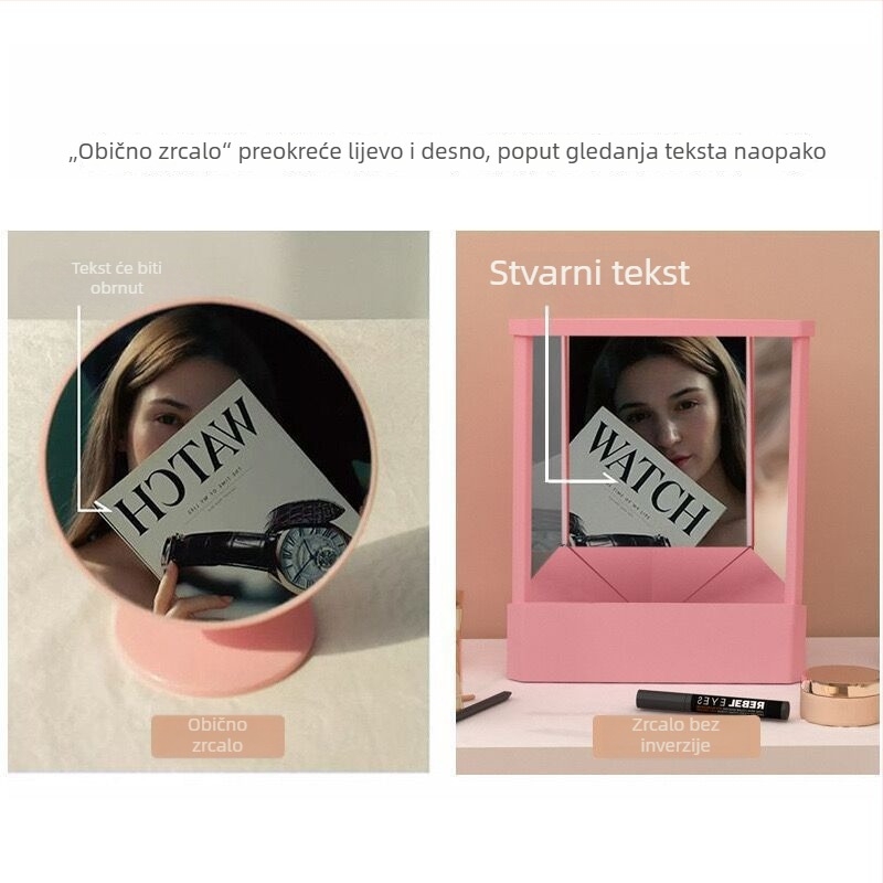 Ogledalo Istine: ogledalo za šminkanje s pravim kutem, zadržava orijentaciju slike
