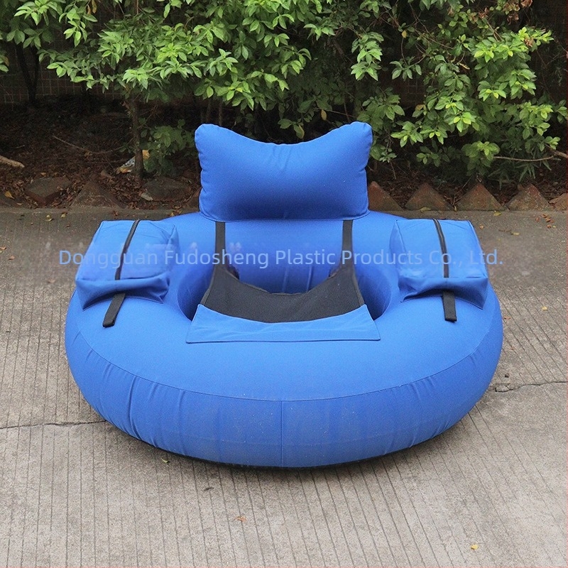 Naduvani vodeni fotelj s unutarnjom PVC oblogom i platnenom navlakom, plava, 102 × 50 cm