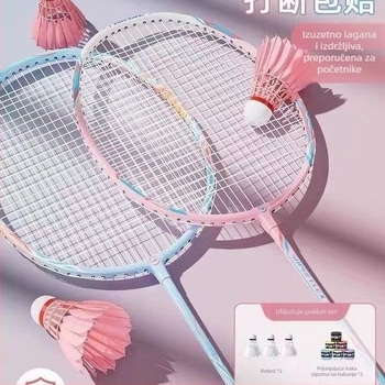 Set badminton reketa od titanijskog legura za profesionalna natjecanja, izdržljiv, visoka elastičnost, trening i zabava, dvostruke rekete, lagan