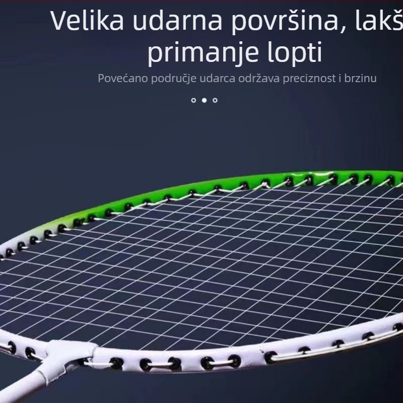 Profesionalna ultra lagana badminton raketa – komplet od dvije rakete za odrasle, muškarce i žene, sportska obuka