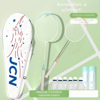 Raketa za badminton u makaron bojama za početnike, čvrst okvir od legure s visokom elastičnošću za ofenzivnu i defensivnu igru