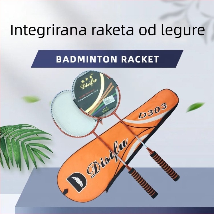 Disver 303 badminton raketa od ferrolegure, konstrukcija od jednog komada, dvodijelno pakiranje