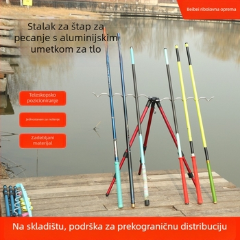 Teleskopski držač štapova s ugradbenim zemljanim postoljem, aluminijska legura, višenamjenski stalak za morski ribolov