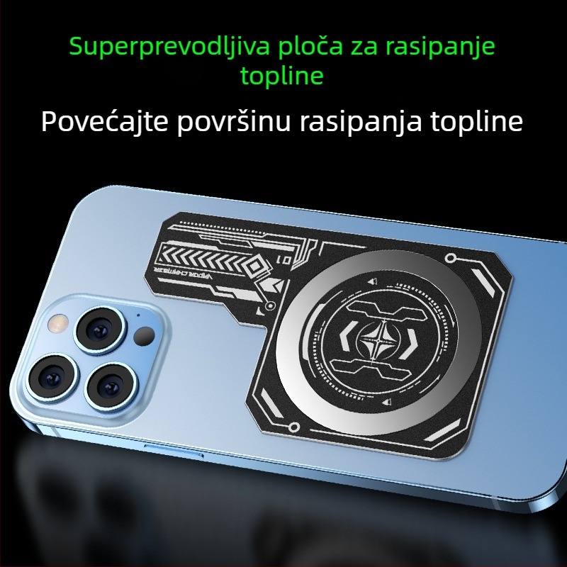 Ploča za hlađenje mobilnog telefona od aluminijske legure, magnetno pričvršćena, periva i višekratno upotrebljiva