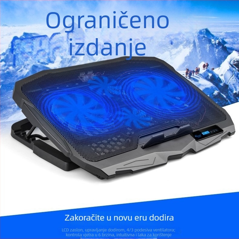 S18 prilagodljivi hladnjak za laptop, za 13–15,6 inča, s dva USB porta i tihim ventilatorom