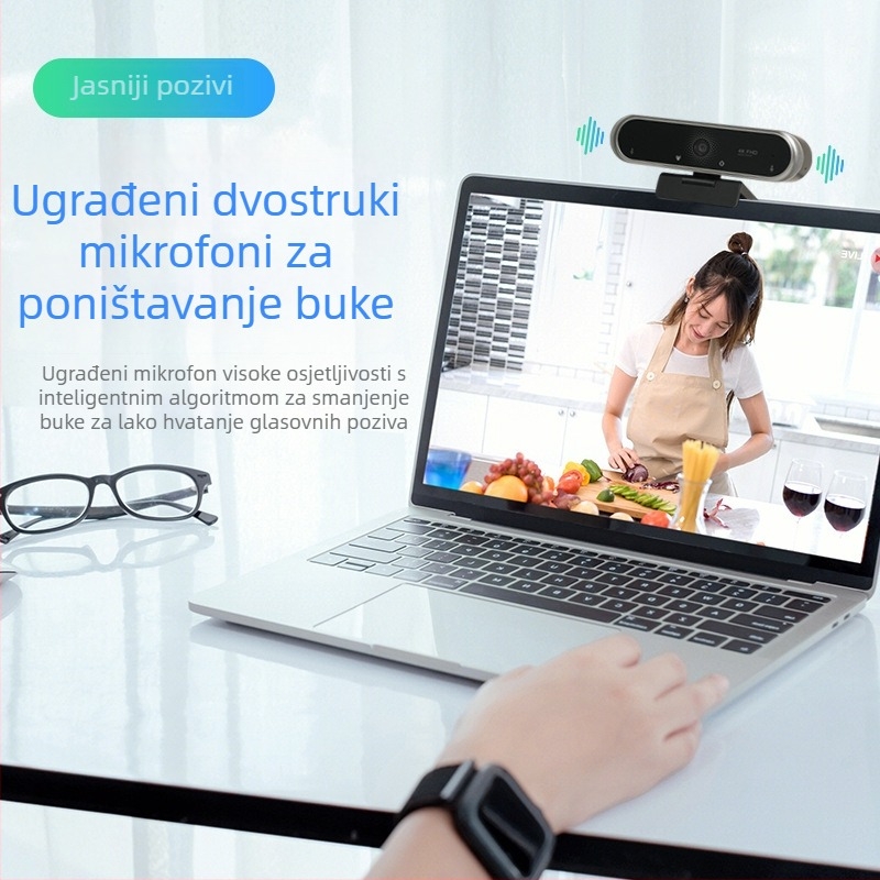 4K USB web kamera za prijenosna i stolna računala, PDAF autofokus, bez upravljačkih programa, HD kamera za videokonferencije