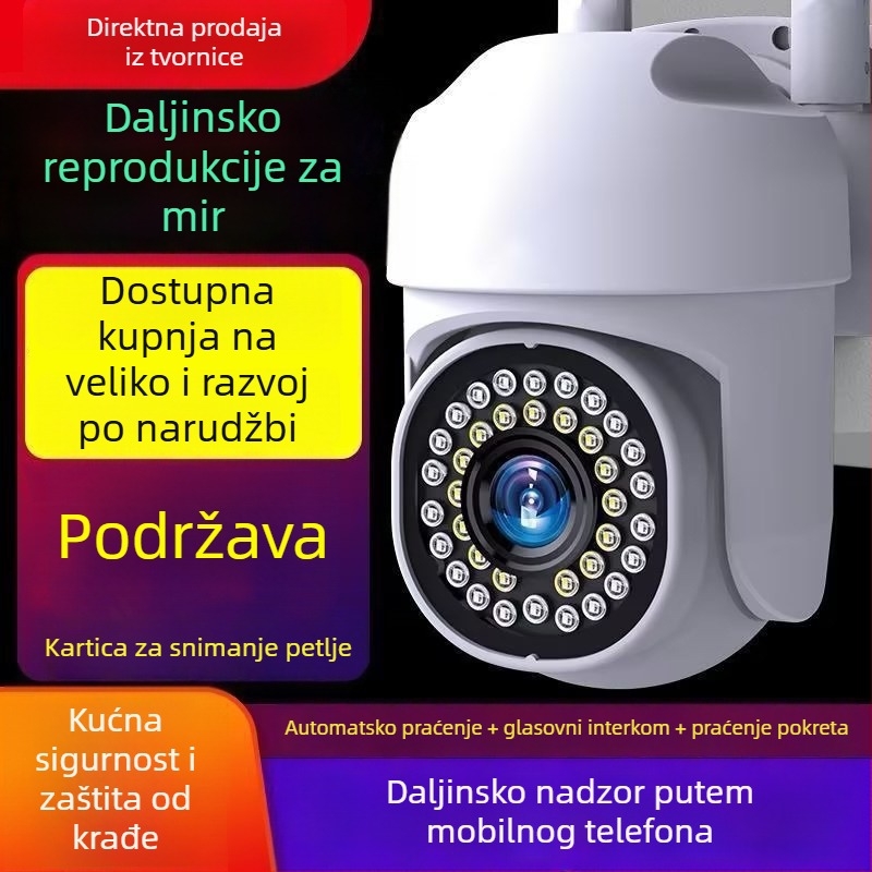 Bežična kamera za nadzor u obliku žarulje, 1080p HD, pametna žarulja kamera