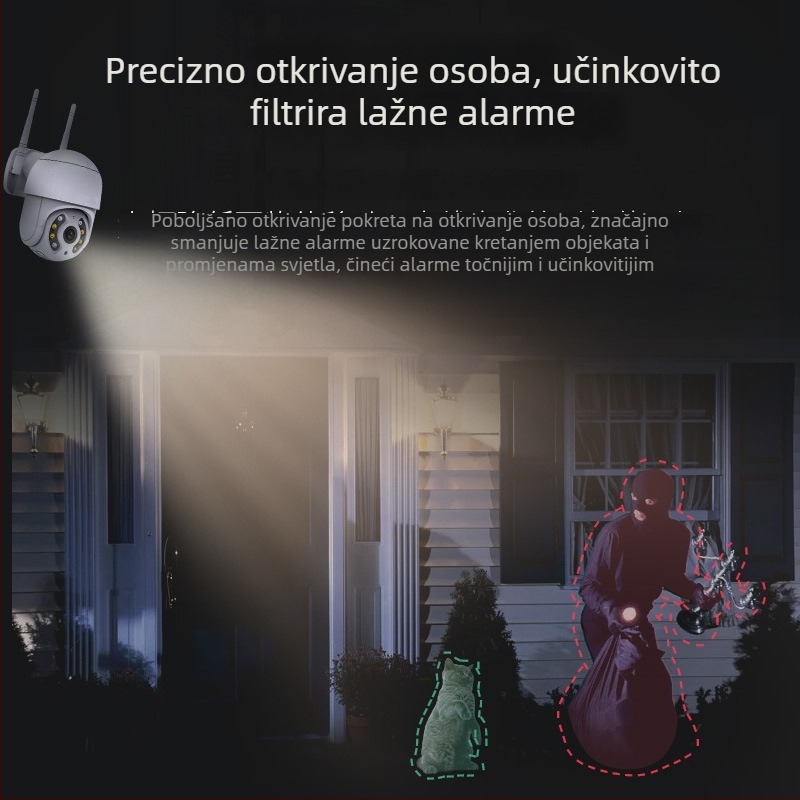 ICSEE vanjska PTZ kamera 360°, 5MP, bežični Wi‑Fi, daljinsko praćenje