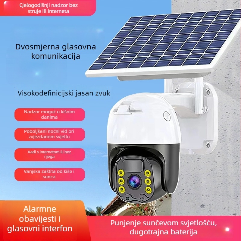 Xiaoying vanjska kamera za nadzor sa solarnim napajanjem, 4G, Ultra HD, bez interneta, bez napajanja