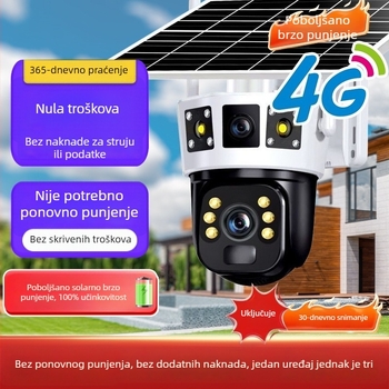 Solarna kamera za nadzor s 4G, daljinski pregled putem mobitela, noćno gledanje