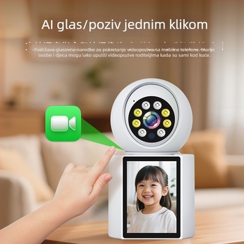 Pametni dvosmjerni video monitor s kamerom za video pozive, kućno praćenje bebe