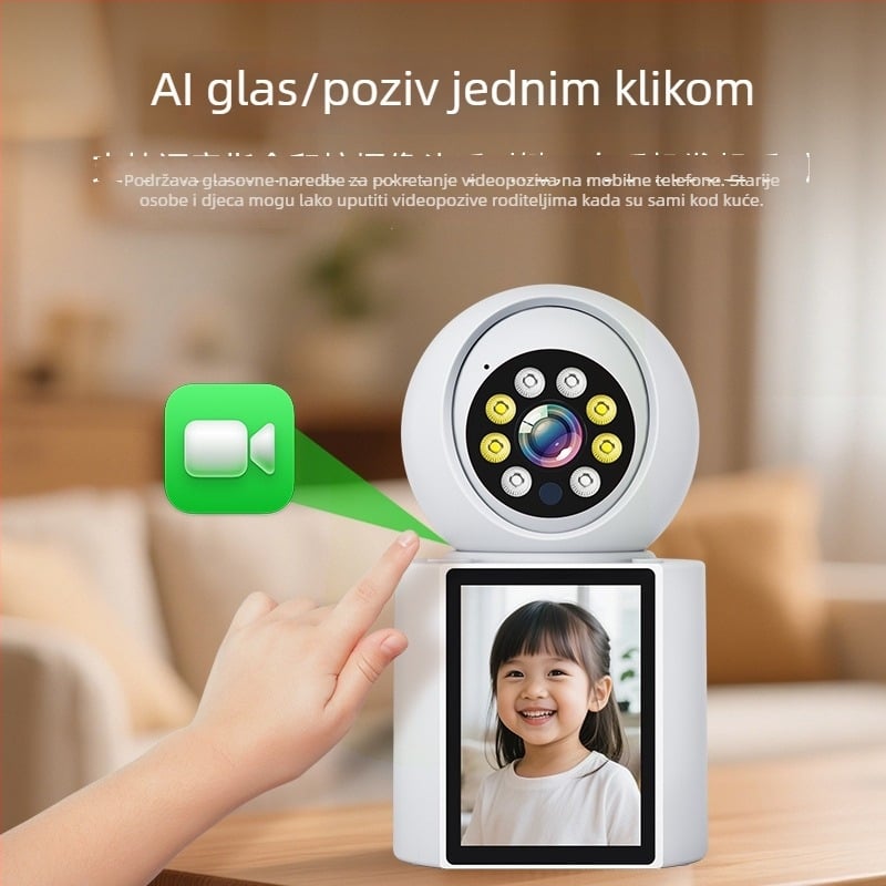 Pametni dvosmjerni video monitor s kamerom za video pozive, kućno praćenje bebe