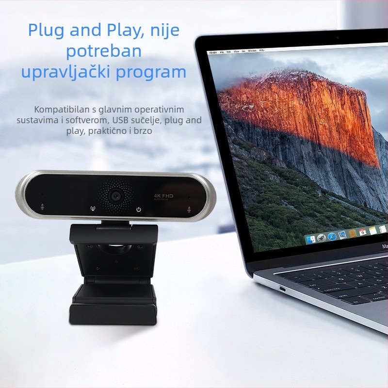 4K USB web kamera za online nastavu s ugrađenim mikrofonom i 2D redukcijom šuma