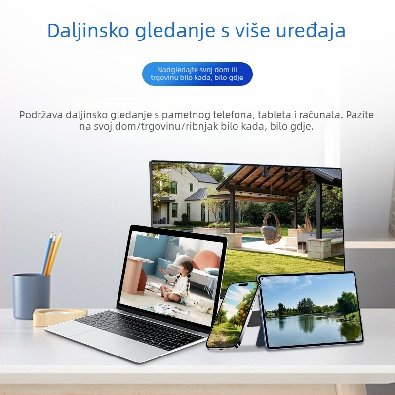 Vanjska IP kamera za nadzor s plnobojnom noćnog vida, vodootporna, pametna nadzorna kamera, PoE napajanje, 3MP/2K, objektiv 2.4mm, za unutarnju i vanjsku uporabu, Nacionalni standard