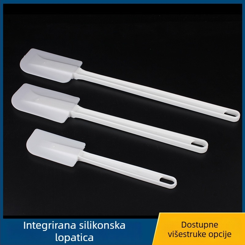 Velika silikonska spatula za pečenje s dugom drškom, integrirana špatula za kremu, bijela, mooncake silikonska spatula