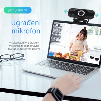 1080p USB web kamera s ugrađenim mikrofonom za videokonferencije i online učenje