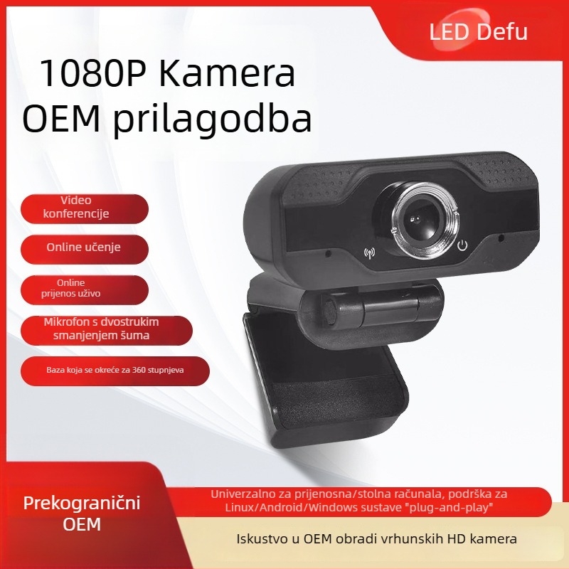 1080p USB web kamera s ugrađenim mikrofonom za videokonferencije i online učenje