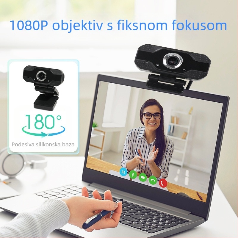1080p USB web kamera s ugrađenim mikrofonom za videokonferencije i online učenje