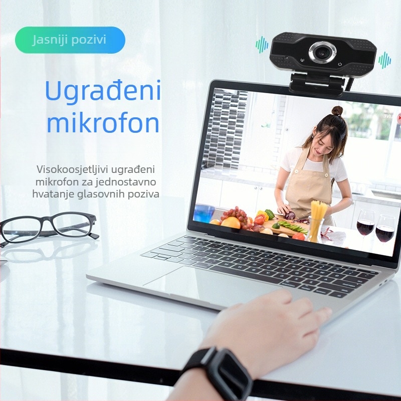 1080p USB web kamera s ugrađenim mikrofonom za videokonferencije i online učenje