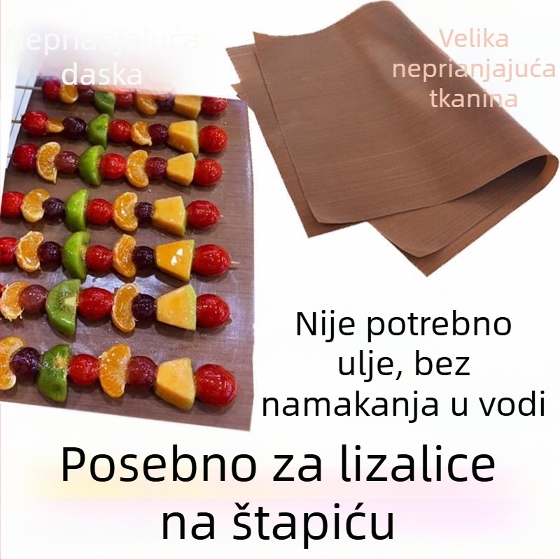 Ponovno upotrebljiva neprijanjajuća podloga za pečenje s teflonskim premazom za visoke temperature