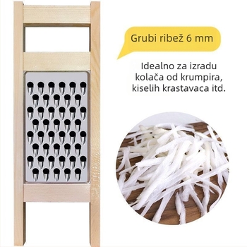Rende s kružnim otvorima za punjene bao i dumplings, tradicionalni grater za povrće, nehrđajući čelik i drvo, kineski stil za kućnu uporabu