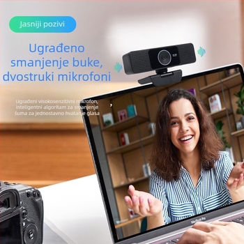 USB kamera za računalo s ugrađenim mikrofonom, automatsko fokusiranje, 4K 3840x2160 pri 30fps, bez upravljačkih programa, plug-and-play, OEM prilagodba