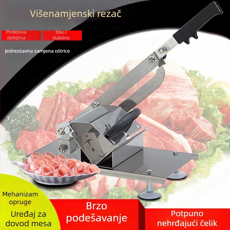 Ručni kućni sječkač mesa za rezanje ploške govedine i janjetine, rolade i ribanje