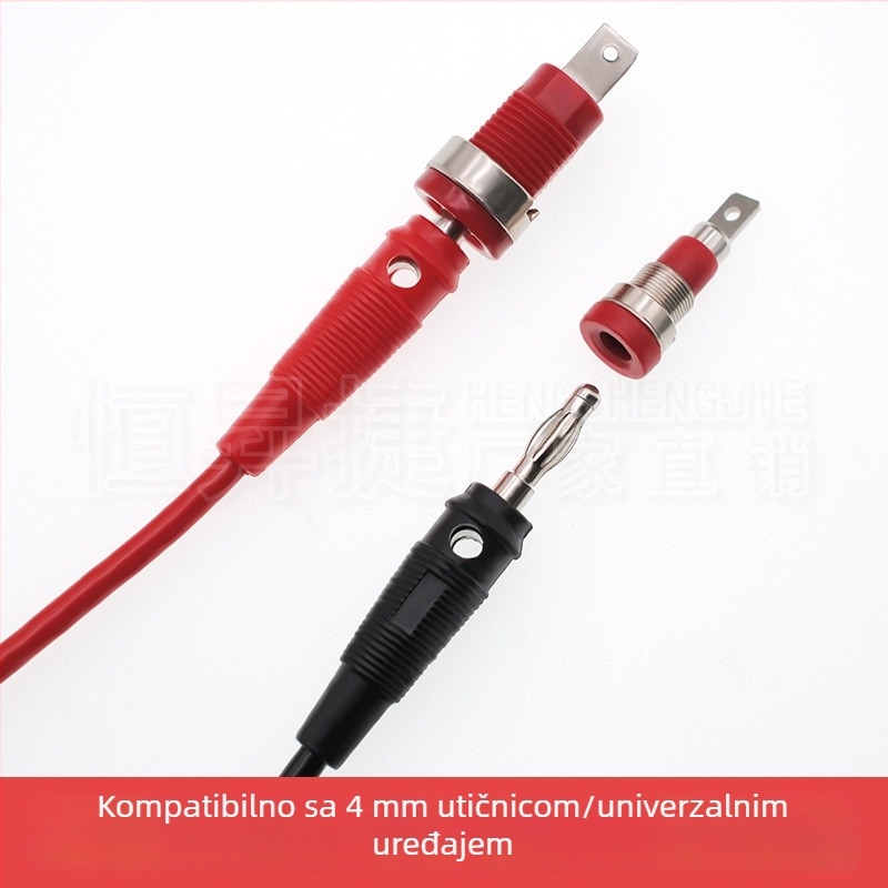 Testni kabel za DC napajanje s dvostrukim 4 mm banana konektorima, muško-muški, 15 A, 1000 V, višekratna upotreba