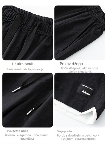 Muške kratke hlače za radno odjeću od Ice Silk, ljetne, tanke, brzo se suše, slobodan kroj, opuštene sportske šortse