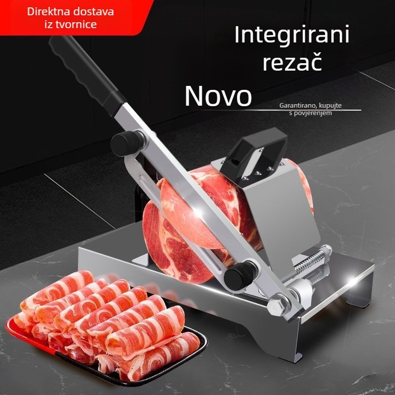 Unaprijeđeni nož za rezanje janjetininih rolni od nehrđajućeg čelika, kućna upotreba, opružni automatski podizač mesa, lako rezanje zamrznutog mesa za vruću posudu
