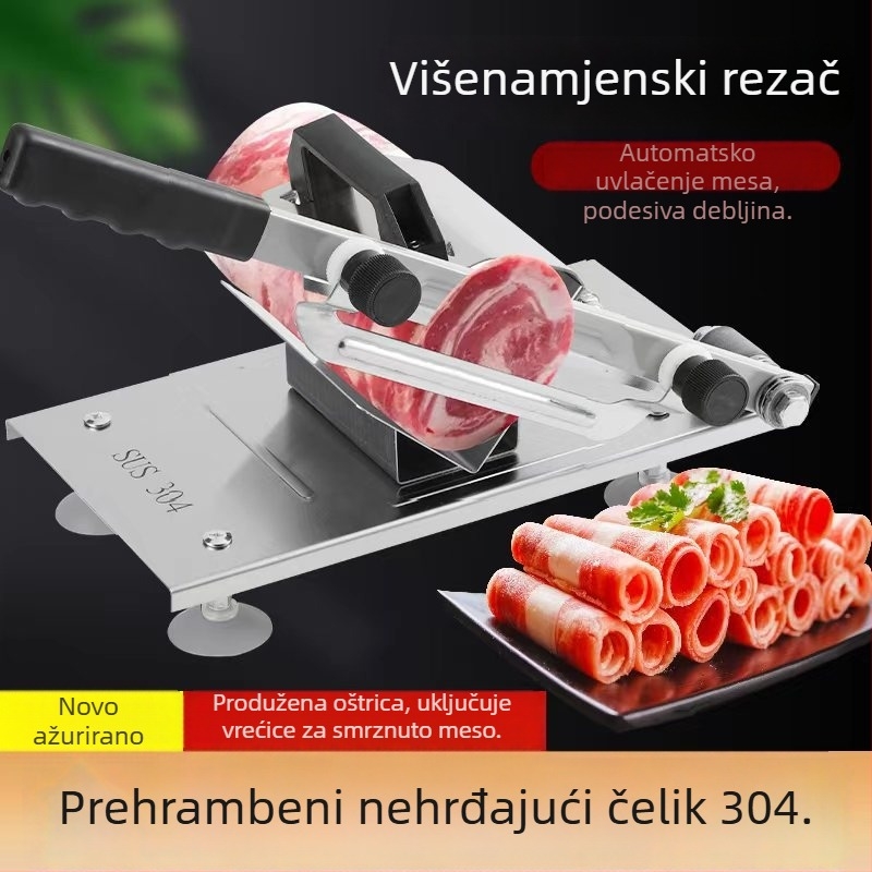 Ručni rezač za jagnjeće rolade i višenamjenski rezač mesa za kućnu i profesionalnu upotrebu, pogodan za rezanje smrznutog mesa