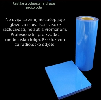 Zubni rendgenski film za suho radiološko ispisivanje DR/CR/CT, plava pozadina