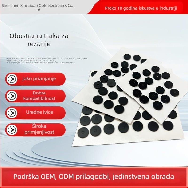 Die-cut pjenasta dvostruka traka za automobilne logotipe, otporna na visoke temperature, akrilno ljepilo, kružni oblik