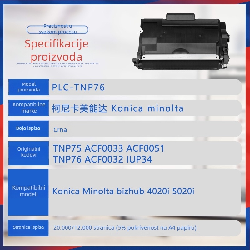 TNP76 toner kaseta za Konica Minolta Bizhub 4000i/5000i — bubanj TNP75