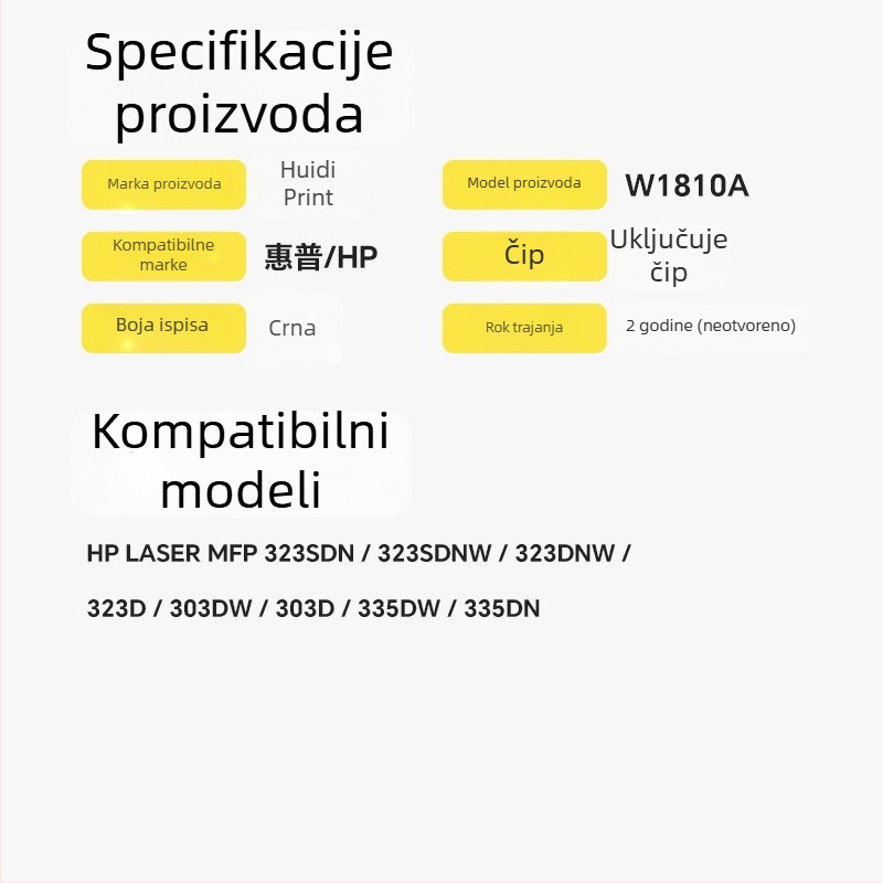 HP W1810A kompatibilna tonerska kazeta 323DNW/D/SDNW/SDN i nosač tonera 303D W1816A