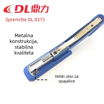 Dingli metalni srednji spenjač, ergonomski standardni model, kompatibilan s 24/6 i 26/6, za ured i školu