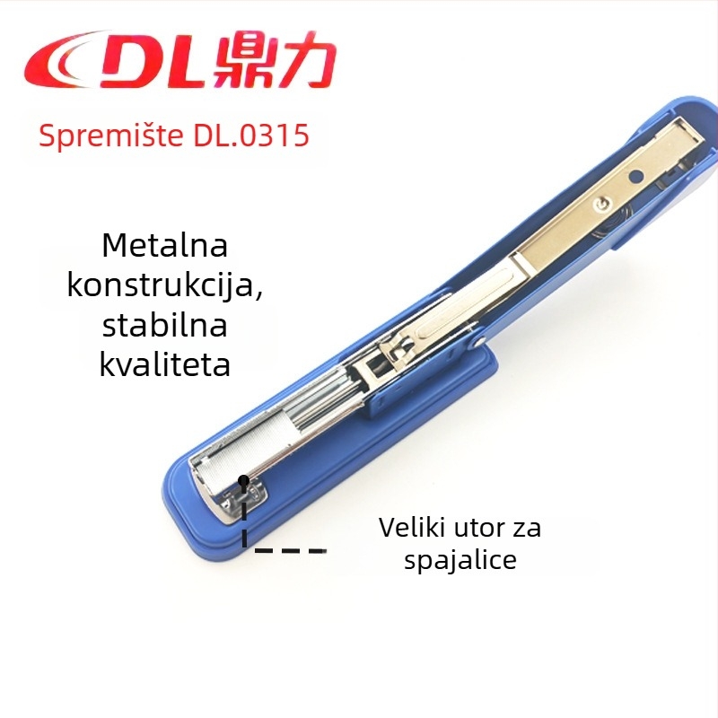 Dingli metalni srednji spenjač, ergonomski standardni model, kompatibilan s 24/6 i 26/6, za ured i školu