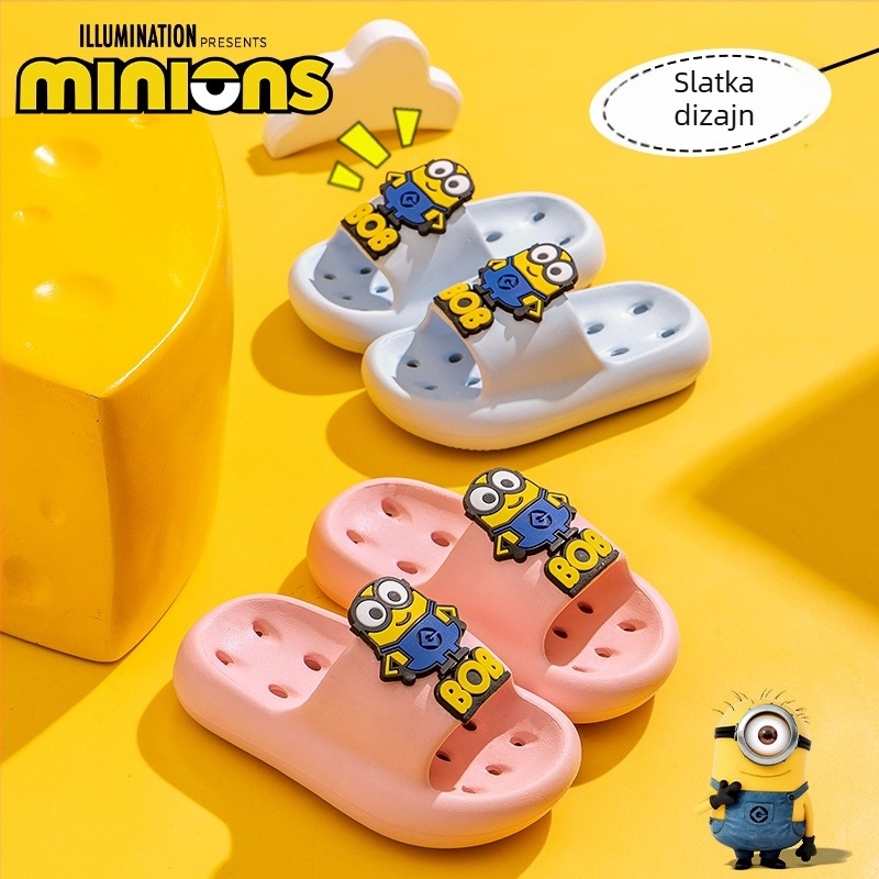 Minions dječje papuče s izrezima za djevojčice, stil roditelj-dijete, protuklizne kupaonske papuče EVA