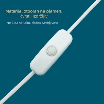 USB kabel sa prekidačem za LED noćnu svjetiljku i stolnu lampu, 12V napajanje, 1A/2A priključak