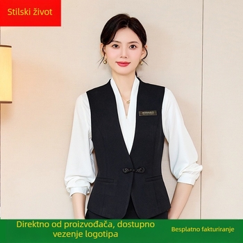 Ženski jesensko-zimski set prsluka za hotelsku recepciju – trodijelni profesionalni radni odijelo visoke kvalitete