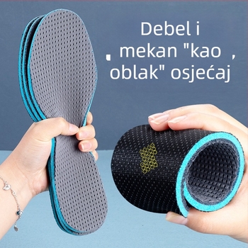 Protuklizni ulošak za obuću, periv za muškarce i žene — debeli, upija znoj, diše, deodorira, mekana podloga, sportski ulošak.