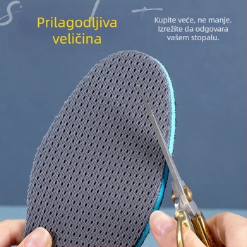 Protuklizni ulošak za obuću, periv za muškarce i žene — debeli, upija znoj, diše, deodorira, mekana podloga, sportski ulošak.
