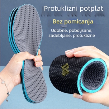 Protuklizni ulošak za obuću, periv za muškarce i žene — debeli, upija znoj, diše, deodorira, mekana podloga, sportski ulošak.
