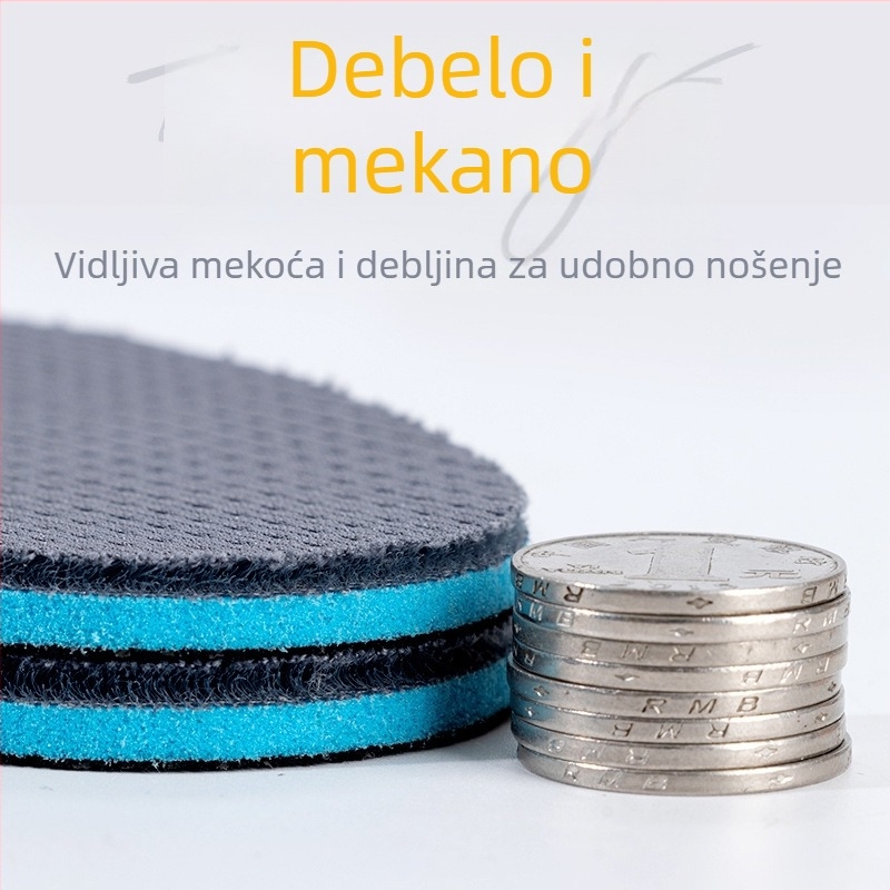 Protuklizni ulošak za obuću, periv za muškarce i žene — debeli, upija znoj, diše, deodorira, mekana podloga, sportski ulošak.