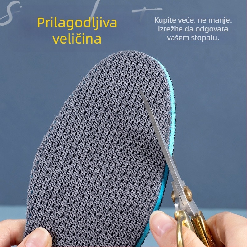 Protuklizni ulošak za obuću, periv za muškarce i žene — debeli, upija znoj, diše, deodorira, mekana podloga, sportski ulošak.