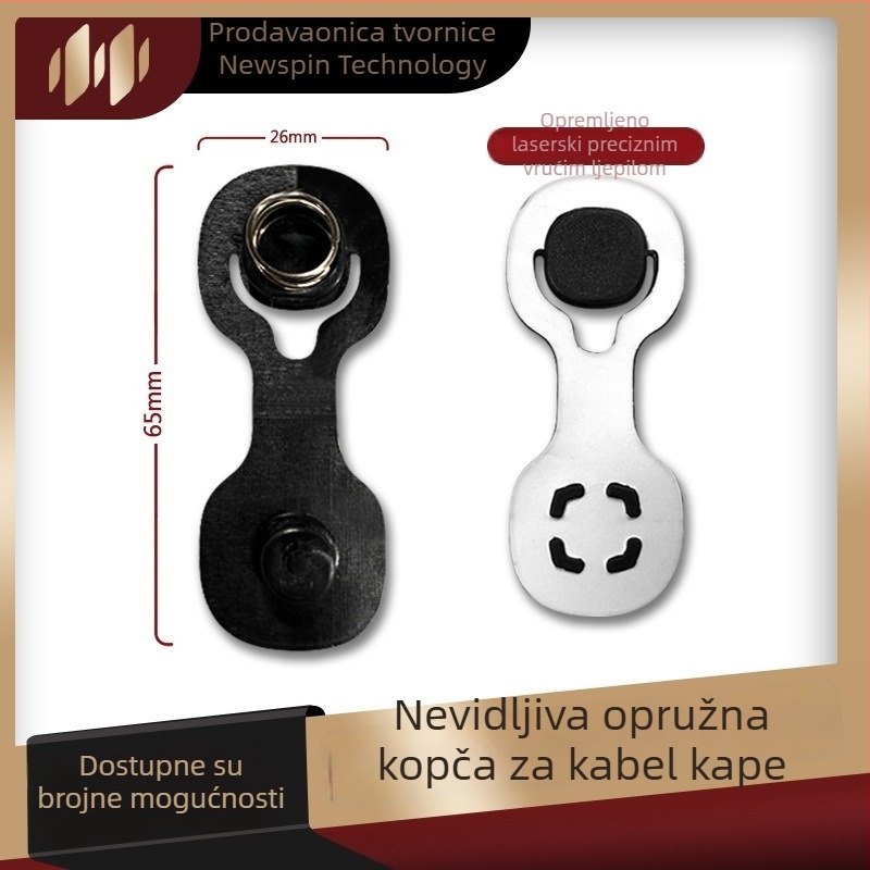 Nevidljiva opružna kopča za jaknu s kapuljom, plastična kopča s dvostrukim otvorom, dodaci za odjeću
